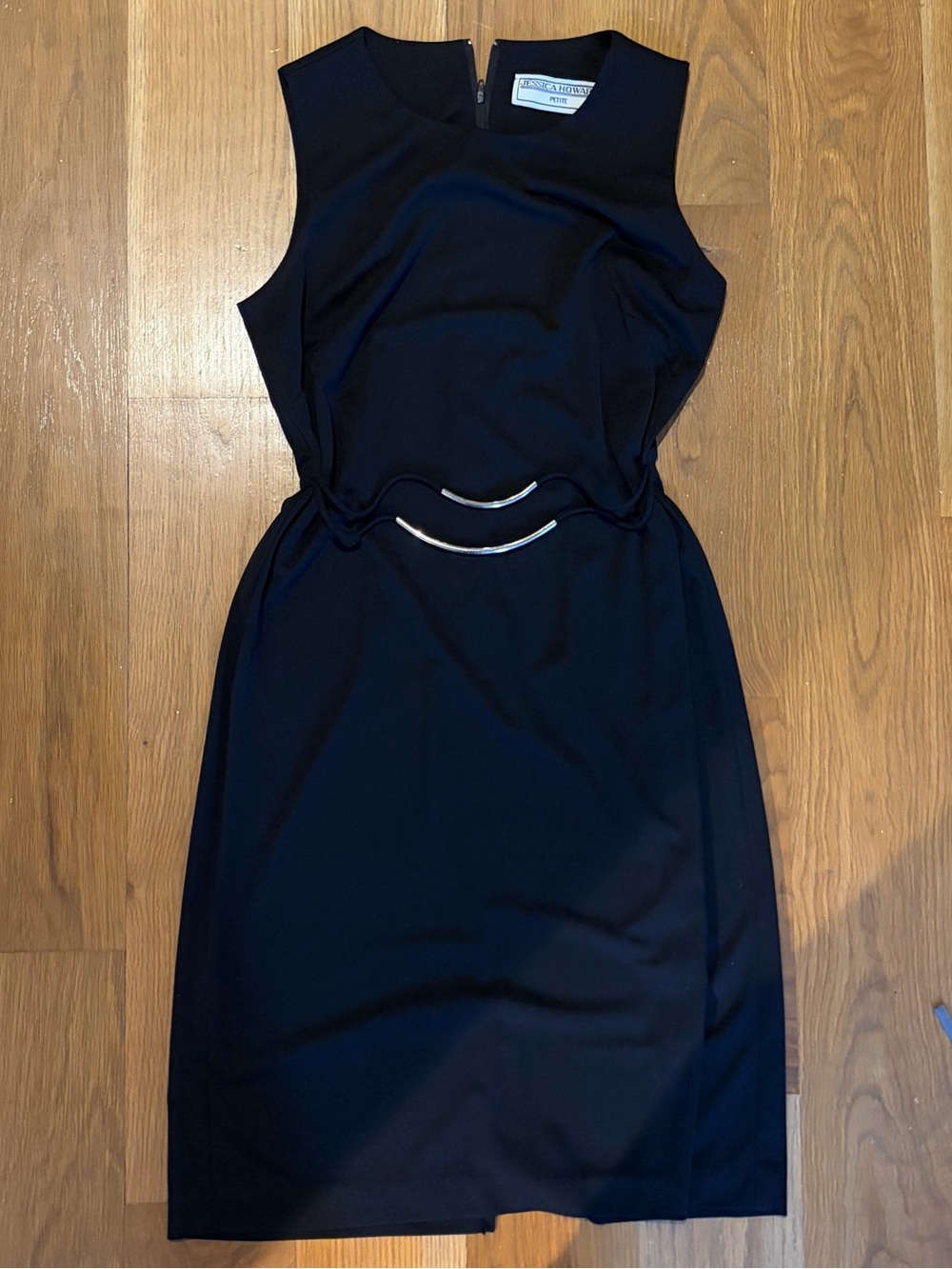 Vintage Black Dress with Metallic Accent